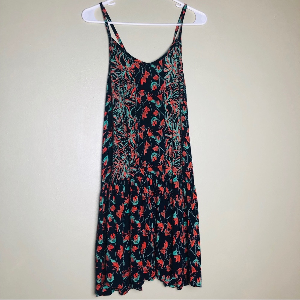 Raga blue & red floral festival flowy dress small